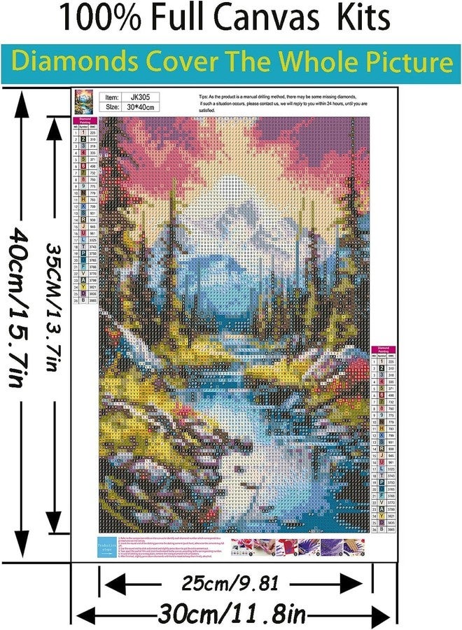TREXEE DIY 5D Diamond Painting Kits for Adults Beginners & Kids , Mountain Sunset Diamond Art Kit, Diamond Paint By Numbers DIY Full Round Drill Diamond Dot Gem Art Kits for Adults,Home Wall Decor (12x16 inch) Unframed - Image 2